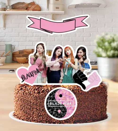 Topo de Bolo Black Pink