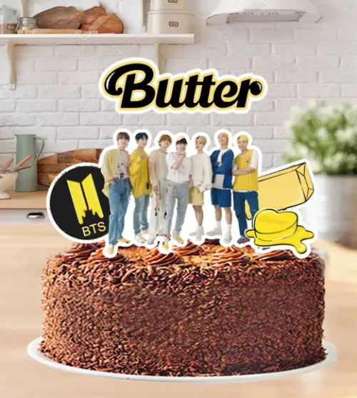 Topo de Bolo Banda Bts Butter