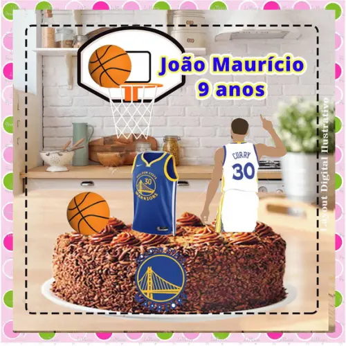 Topo de Bolo Basquete