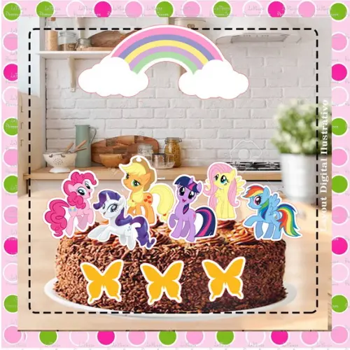 Topo de Bolo My Little Pony