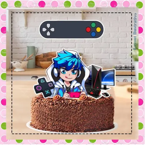 Topo de Bolo Vida de Gamer