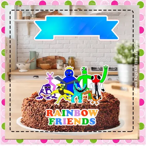 Topo de Bolo Rainbow Friends