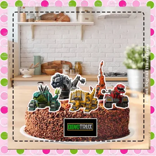 Topo de Bolo Dinotrux