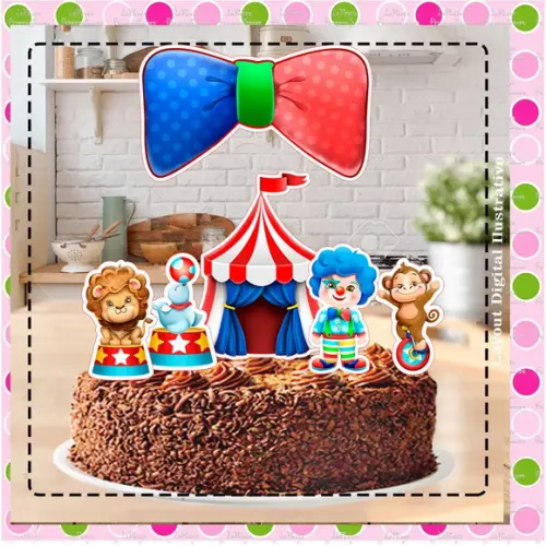 Topo de Bolo Circo