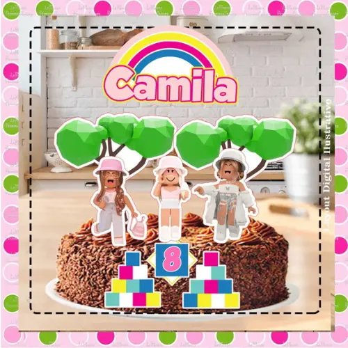 Topo de Bolo Roblox Girl
