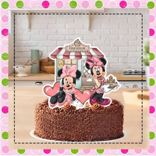 Topo de Bolo Minnie Confeiteira