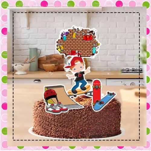 Topo de Bolo Skate