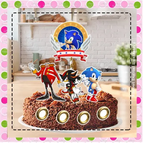 Topo de Bolo Sonic