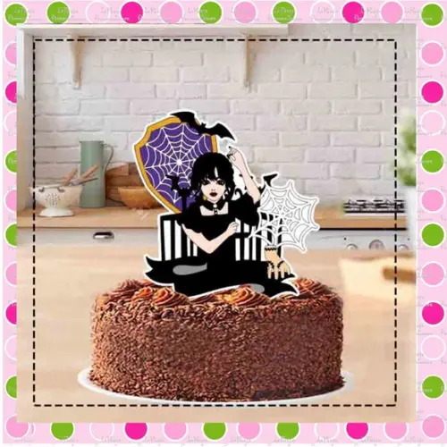 Topo de Bolo Wandinha Addams