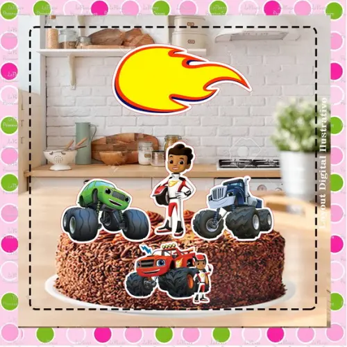 Topo de Bolo Blaze And The Monster Machines