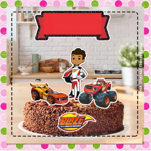 Topo de Bolo Blaze And The Monster Machines