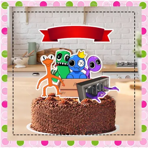 Topo de Bolo Rainbow Friends