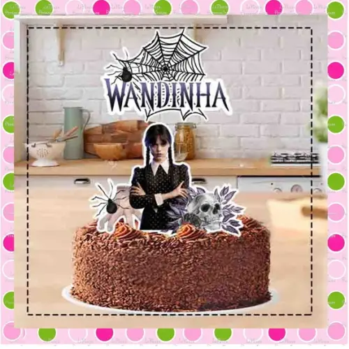 Topo de Bolo Wandinha Addams