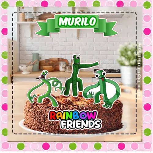 Topo de Bolo Rainbow Friends
