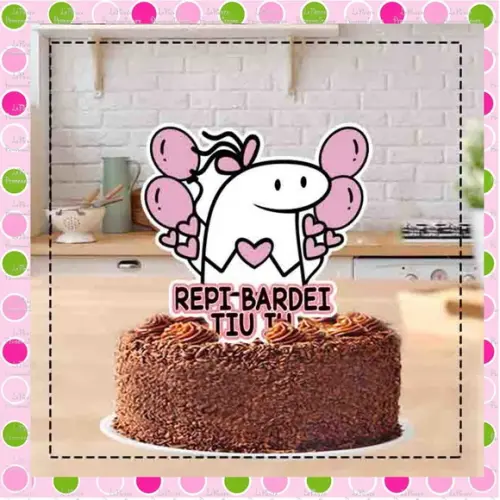 Topo de Bolo Flork Of Cows