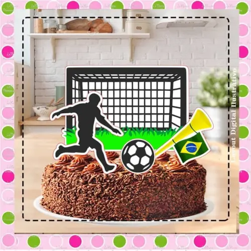 Topo de Bolo Futebol Copa do Mundo