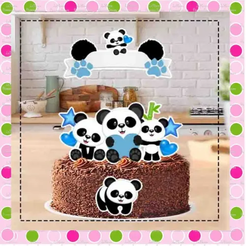 Topo de Bolo Panda
