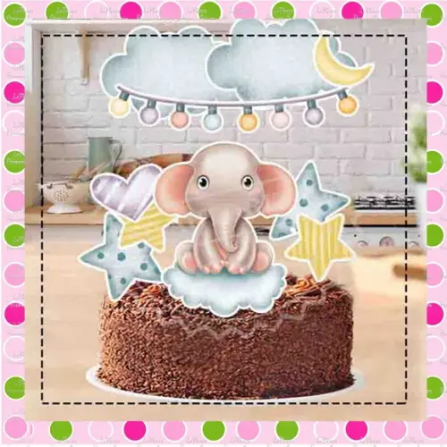 Topo de Bolo Elefante