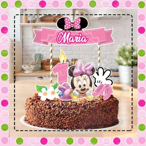 Topo de Bolo Minnie