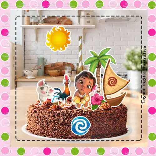 Topo de Bolo Moana Baby