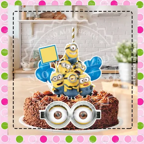 Topo de Bolo Minions