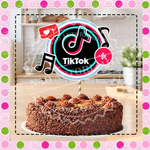 Topo de Bolo Tik Tok