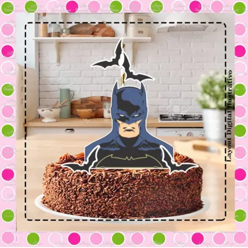 Topo de Bolo Batman