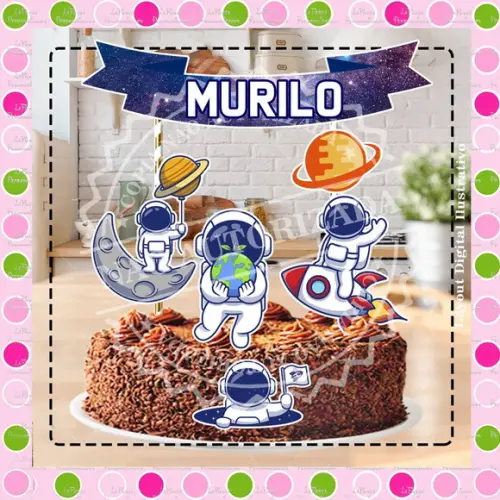 Topo de Bolo Astronauta