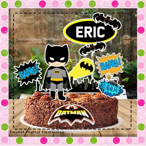 Topo de Bolo Batman