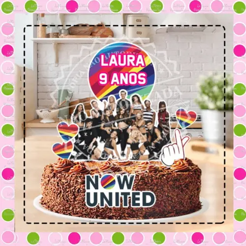Topo de Bolo Banda Now United