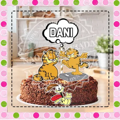Topo de Bolo Garfield