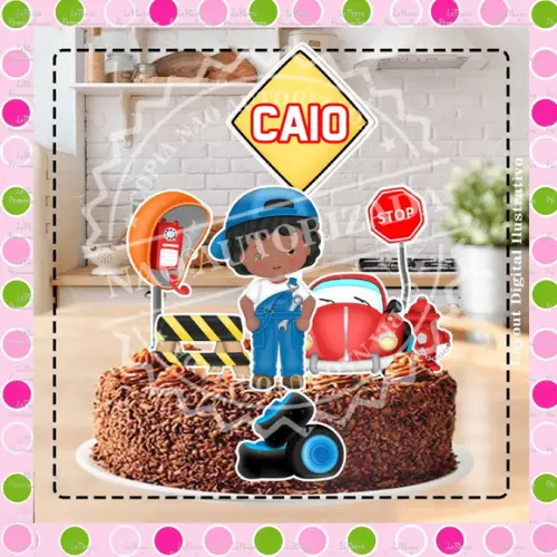 Topo de Bolo Carros Retro
