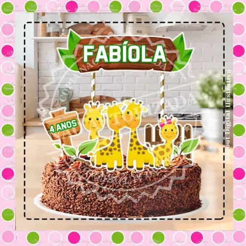 Topo de Bolo Girafa