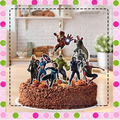 Topo de Bolo Vingadores Avengers