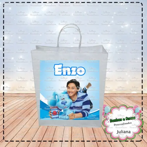 Rótulo ´para Sacolinha as Pistas de Blue