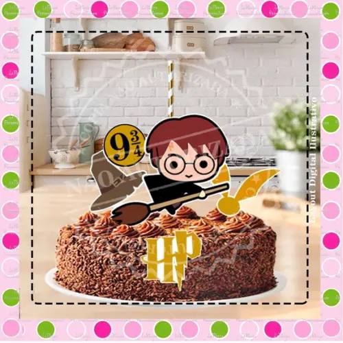 Topo de Bolo Harry Potter
