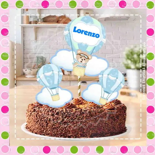 Topo de Bolo Ursinho Baloeiro