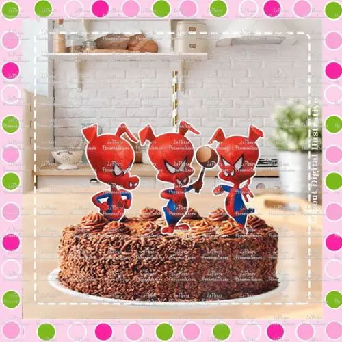Topo de Bolo Homem Aranha Reverso