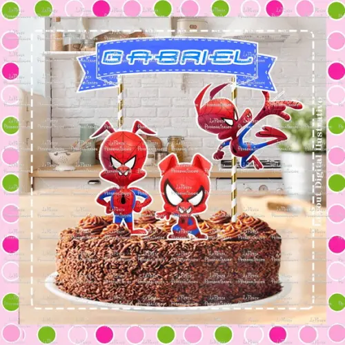 Topo de Bolo Homem Aranha Reverso