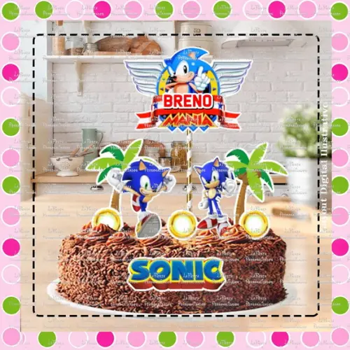 Topo de Bolo Sonic