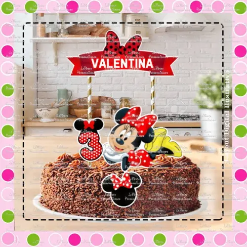 Topo de Bolo Minnie