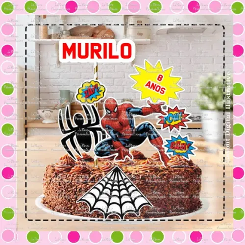 Topo de Bolo Homem Aranha