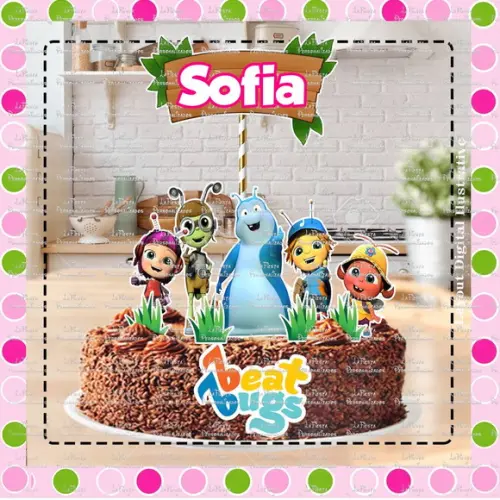Topo de Bolo Beat Bugs