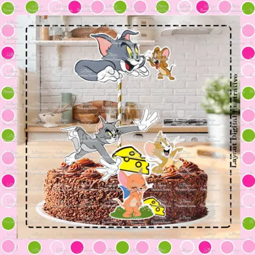 Topo de Bolo Tom e Jerry