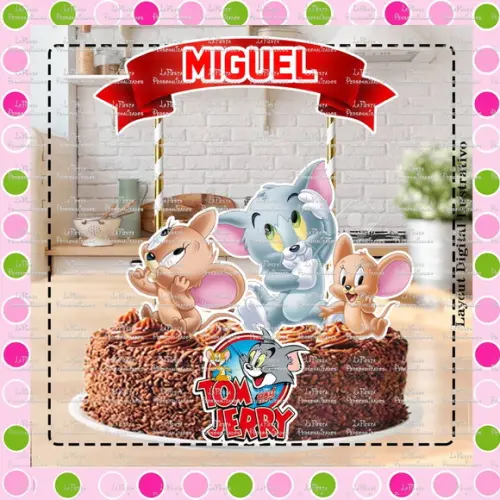 Topo de Bolo Tom e Jerry