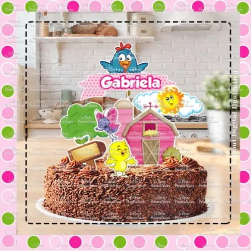 Topo de Bolo Galinha Pintadinha