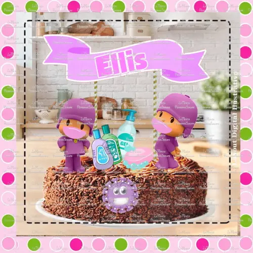 Topo de Bolo Quarentena Pocoyo