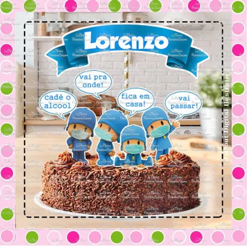 Topo de Bolo Quarentena Pocoyo