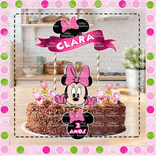 Topo de Bolo Minnie Baby