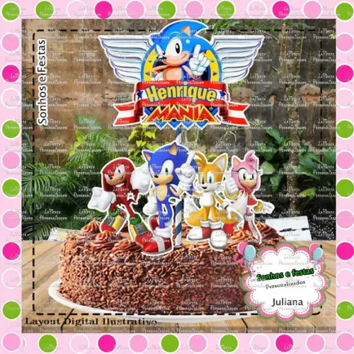 Topo de Bolo Sonic
